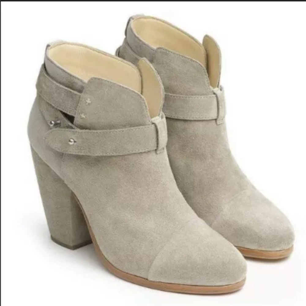 Rag & Bone Harrow bootie sz 37 suede stone taupe